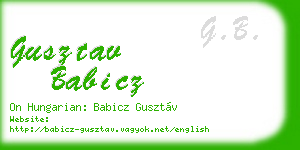 gusztav babicz business card